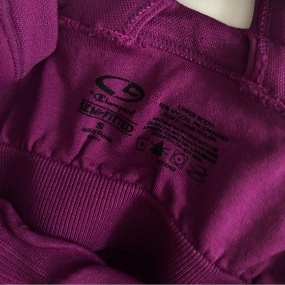 C9 Champion • S • Seamless Ruched Gathered V Neck Cross Back Purple Tank Top - Picture 3 of 3